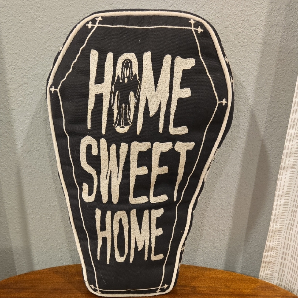 Pier 1 Black and White Coffin Accent Pillow
